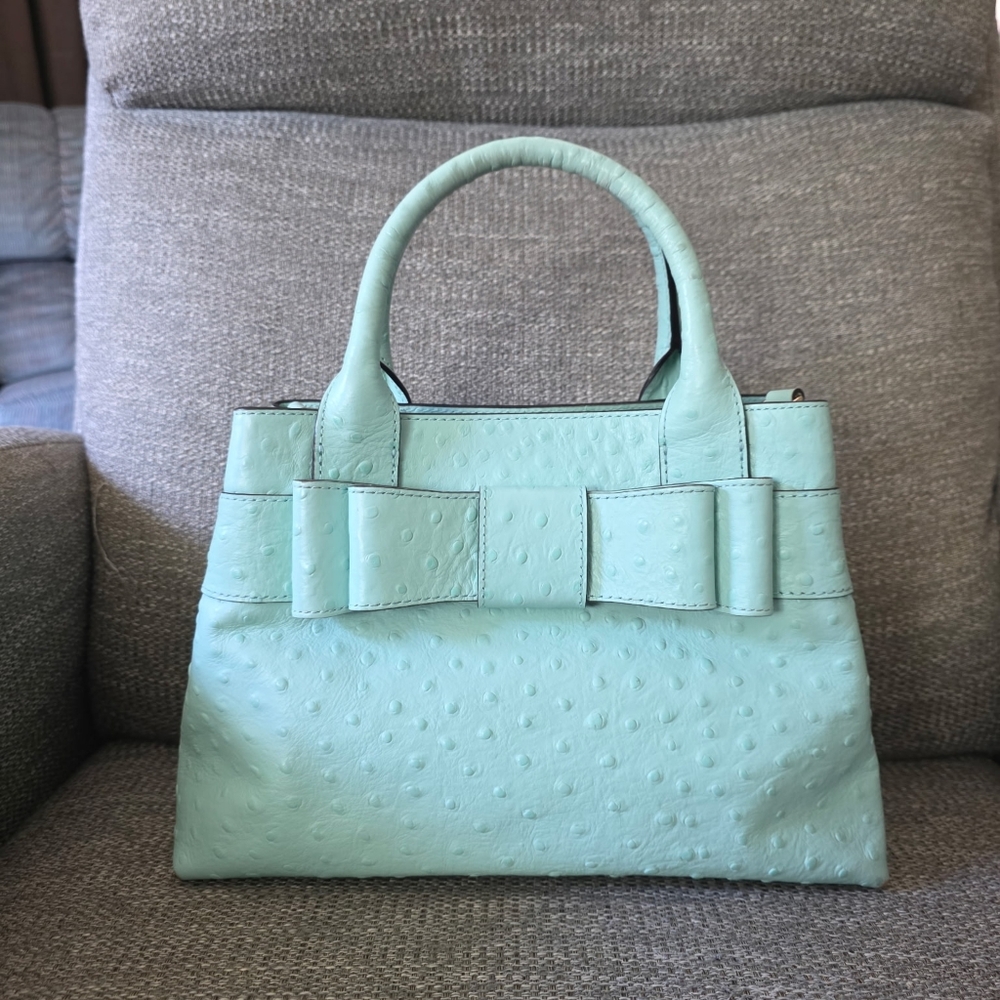 Kate Spade Ostrich Charm City Bow Robins Egg Blue